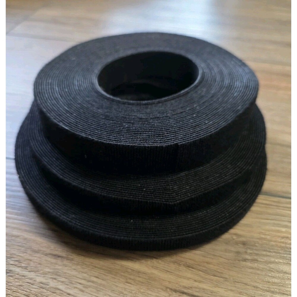 Hook and Loop Double Sided Rolls 1/2" 1" Black Wrap Wire Management Straps